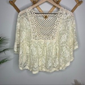Blu Planet Lace Boho Top size Medium